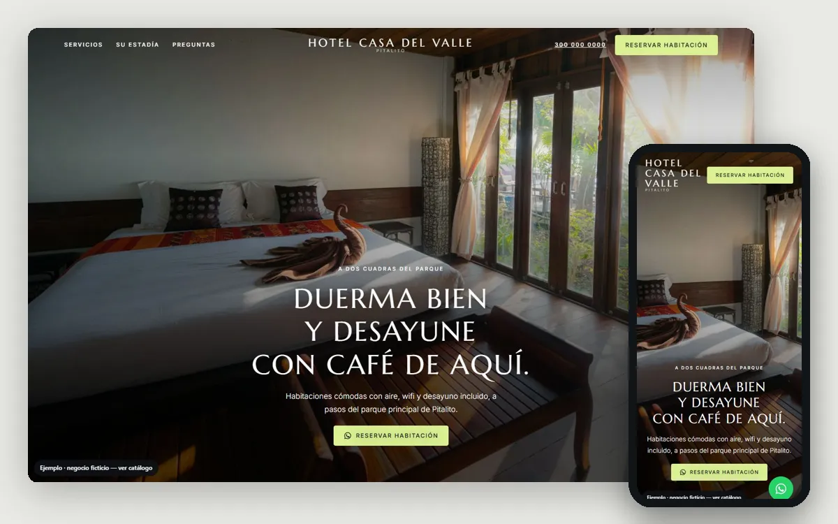 Ejemplo de página web para hoteles