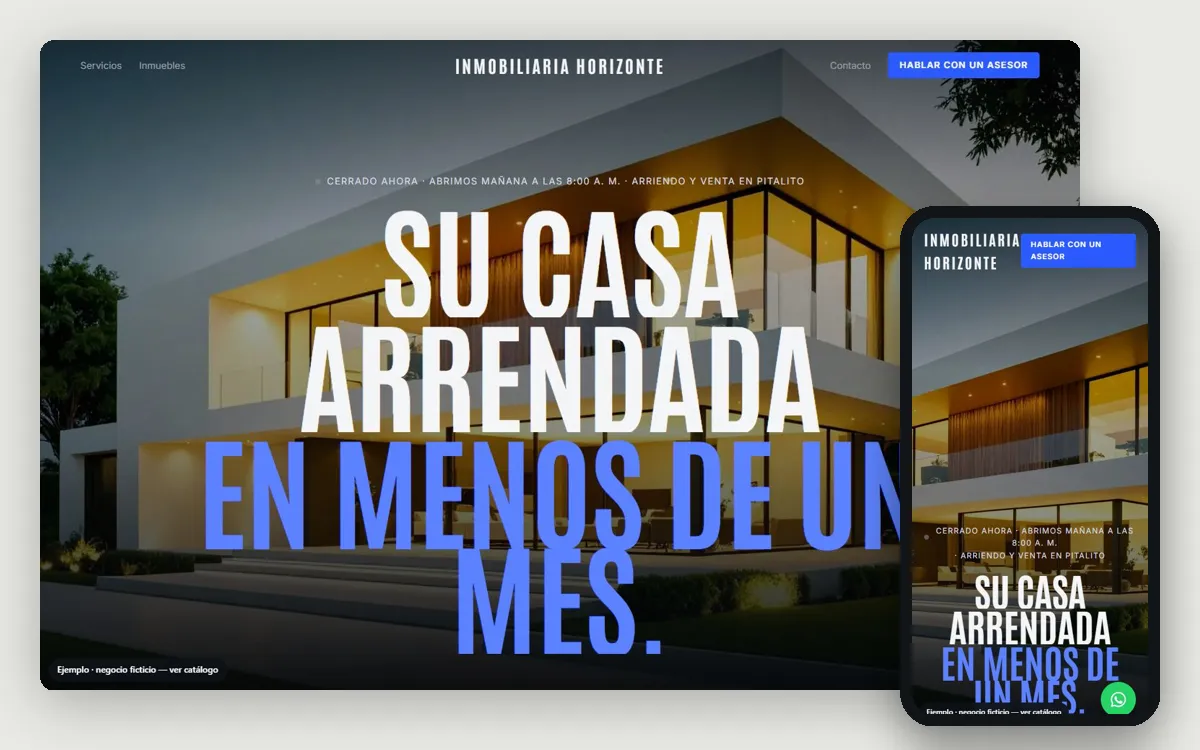 Ejemplo de página web para inmobiliarias