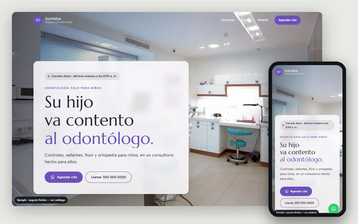 Ejemplo de página web para odontólogos